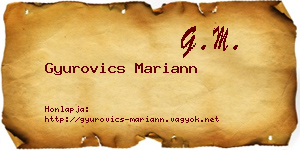 Gyurovics Mariann névjegykártya