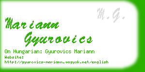 mariann gyurovics business card